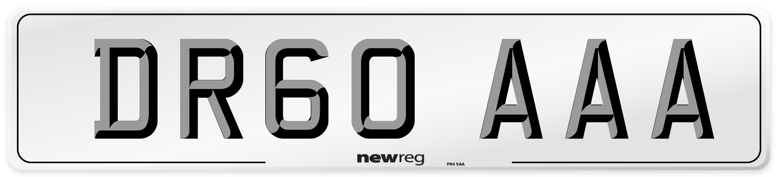 DR60 AAA Number Plate from New Reg